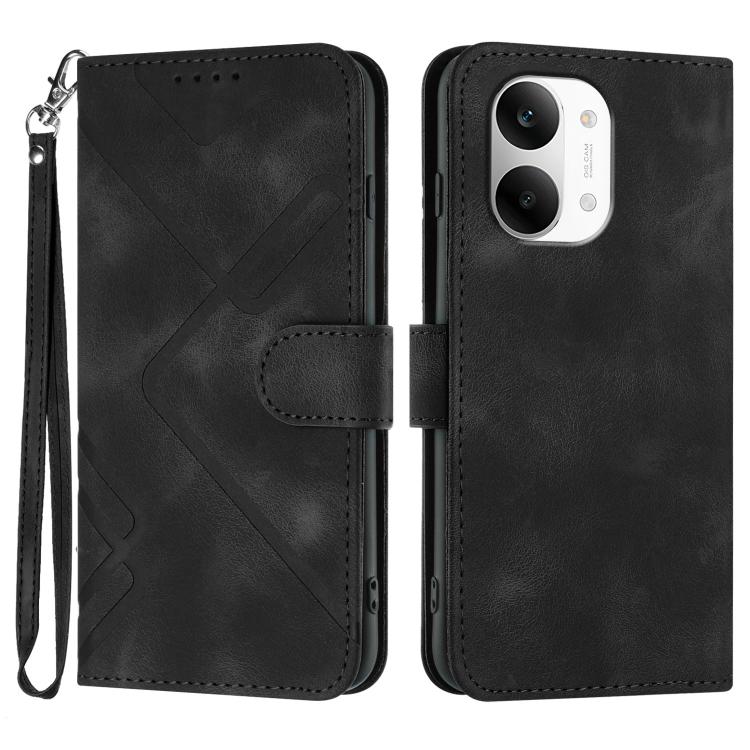 Line Pattern Skin Feel Leather Phone Case, For Redmi A7 Pro 171mm / Poco C85x 5G, For Redmi Turbo 5 Max / Poco X8 Pro Max, For Redmi Turbo 5 5G / Poco X8 Pro 5G, For Redmi Note 15 4G / 5G 164mm / Poco M8 5G, For Redmi K90 Pro Max / Poco F8 Ultra       ...