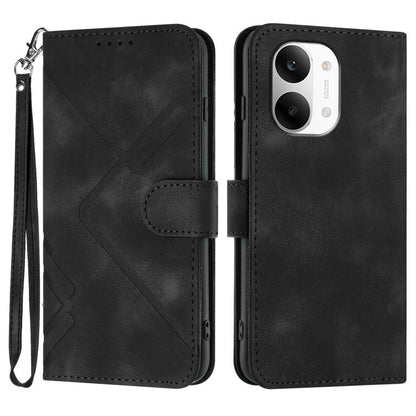 Line Pattern Skin Feel Leather Phone Case, For Redmi A7 Pro 171mm / Poco C85x 5G, For Redmi Turbo 5 Max / Poco X8 Pro Max, For Redmi Turbo 5 5G / Poco X8 Pro 5G, For Redmi Note 15 4G / 5G 164mm / Poco M8 5G, For Redmi K90 Pro Max / Poco F8 Ultra       ...