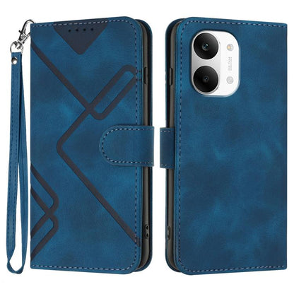 Line Pattern Skin Feel Leather Phone Case, For Redmi A7 Pro 171mm / Poco C85x 5G, For Redmi Turbo 5 Max / Poco X8 Pro Max, For Redmi Turbo 5 5G / Poco X8 Pro 5G, For Redmi Note 15 4G / 5G 164mm / Poco M8 5G, For Redmi K90 Pro Max / Poco F8 Ultra       ...