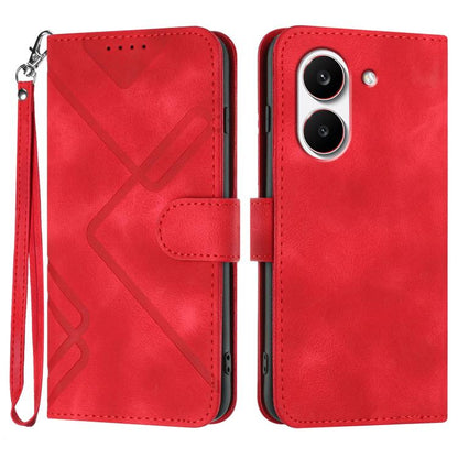 Line Pattern Skin Feel Leather Phone Case, For Redmi A7 Pro 171mm / Poco C85x 5G, For Redmi Turbo 5 Max / Poco X8 Pro Max, For Redmi Turbo 5 5G / Poco X8 Pro 5G, For Redmi Note 15 4G / 5G 164mm / Poco M8 5G, For Redmi K90 Pro Max / Poco F8 Ultra       ...