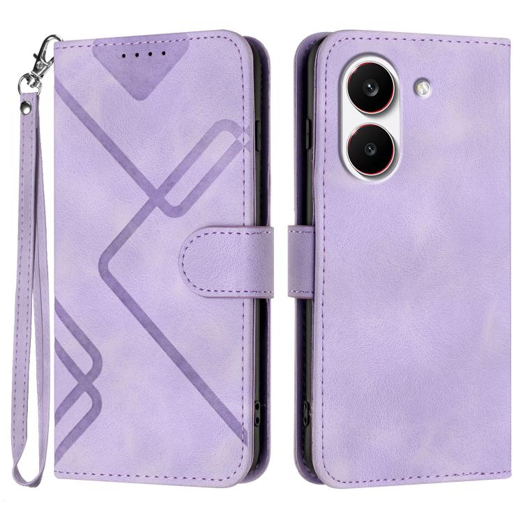 Line Pattern Skin Feel Leather Phone Case, For Redmi A7 Pro 171mm / Poco C85x 5G, For Redmi Turbo 5 Max / Poco X8 Pro Max, For Redmi Turbo 5 5G / Poco X8 Pro 5G, For Redmi Note 15 4G / 5G 164mm / Poco M8 5G, For Redmi K90 Pro Max / Poco F8 Ultra       ...