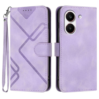 Line Pattern Skin Feel Leather Phone Case, For Redmi A7 Pro 171mm / Poco C85x 5G, For Redmi Turbo 5 Max / Poco X8 Pro Max, For Redmi Turbo 5 5G / Poco X8 Pro 5G, For Redmi Note 15 4G / 5G 164mm / Poco M8 5G, For Redmi K90 Pro Max / Poco F8 Ultra       ...