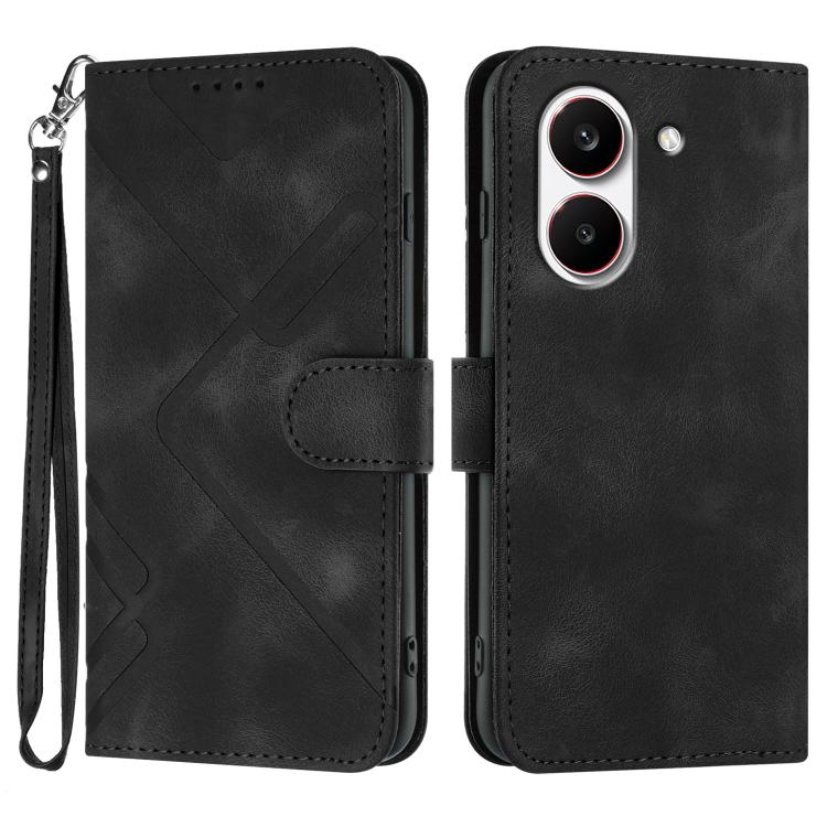 Line Pattern Skin Feel Leather Phone Case, For Redmi A7 Pro 171mm / Poco C85x 5G, For Redmi Turbo 5 Max / Poco X8 Pro Max, For Redmi Turbo 5 5G / Poco X8 Pro 5G, For Redmi Note 15 4G / 5G 164mm / Poco M8 5G, For Redmi K90 Pro Max / Poco F8 Ultra       ...