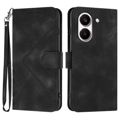 Line Pattern Skin Feel Leather Phone Case, For Redmi A7 Pro 171mm / Poco C85x 5G, For Redmi Turbo 5 Max / Poco X8 Pro Max, For Redmi Turbo 5 5G / Poco X8 Pro 5G, For Redmi Note 15 4G / 5G 164mm / Poco M8 5G, For Redmi K90 Pro Max / Poco F8 Ultra       ...
