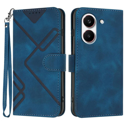Line Pattern Skin Feel Leather Phone Case, For Redmi A7 Pro 171mm / Poco C85x 5G, For Redmi Turbo 5 Max / Poco X8 Pro Max, For Redmi Turbo 5 5G / Poco X8 Pro 5G, For Redmi Note 15 4G / 5G 164mm / Poco M8 5G, For Redmi K90 Pro Max / Poco F8 Ultra       ...
