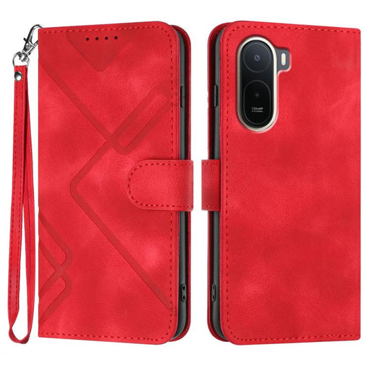 Line Pattern Skin Feel Leather Phone Case, For Redmi A7 Pro 171mm / Poco C85x 5G, For Redmi Turbo 5 Max / Poco X8 Pro Max, For Redmi Turbo 5 5G / Poco X8 Pro 5G, For Redmi Note 15 4G / 5G 164mm / Poco M8 5G, For Redmi K90 Pro Max / Poco F8 Ultra
