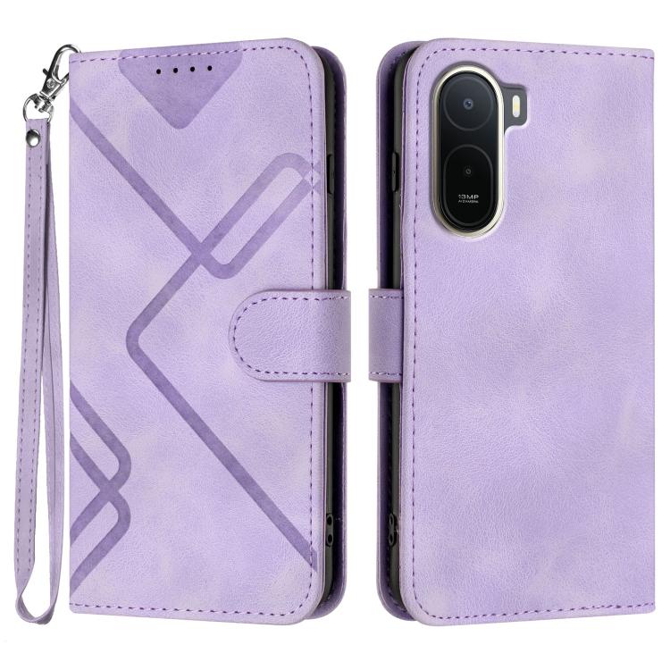 Line Pattern Skin Feel Leather Phone Case, For Redmi A7 Pro 171mm / Poco C85x 5G, For Redmi Turbo 5 Max / Poco X8 Pro Max, For Redmi Turbo 5 5G / Poco X8 Pro 5G, For Redmi Note 15 4G / 5G 164mm / Poco M8 5G, For Redmi K90 Pro Max / Poco F8 Ultra       ...