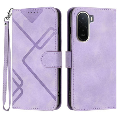 Line Pattern Skin Feel Leather Phone Case, For Redmi A7 Pro 171mm / Poco C85x 5G, For Redmi Turbo 5 Max / Poco X8 Pro Max, For Redmi Turbo 5 5G / Poco X8 Pro 5G, For Redmi Note 15 4G / 5G 164mm / Poco M8 5G, For Redmi K90 Pro Max / Poco F8 Ultra       ...