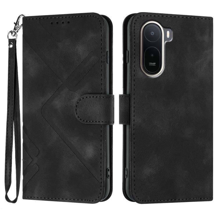 Line Pattern Skin Feel Leather Phone Case, For Redmi A7 Pro 171mm / Poco C85x 5G, For Redmi Turbo 5 Max / Poco X8 Pro Max, For Redmi Turbo 5 5G / Poco X8 Pro 5G, For Redmi Note 15 4G / 5G 164mm / Poco M8 5G, For Redmi K90 Pro Max / Poco F8 Ultra       ...