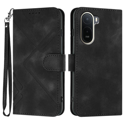 Line Pattern Skin Feel Leather Phone Case, For Redmi A7 Pro 171mm / Poco C85x 5G, For Redmi Turbo 5 Max / Poco X8 Pro Max, For Redmi Turbo 5 5G / Poco X8 Pro 5G, For Redmi Note 15 4G / 5G 164mm / Poco M8 5G, For Redmi K90 Pro Max / Poco F8 Ultra       ...