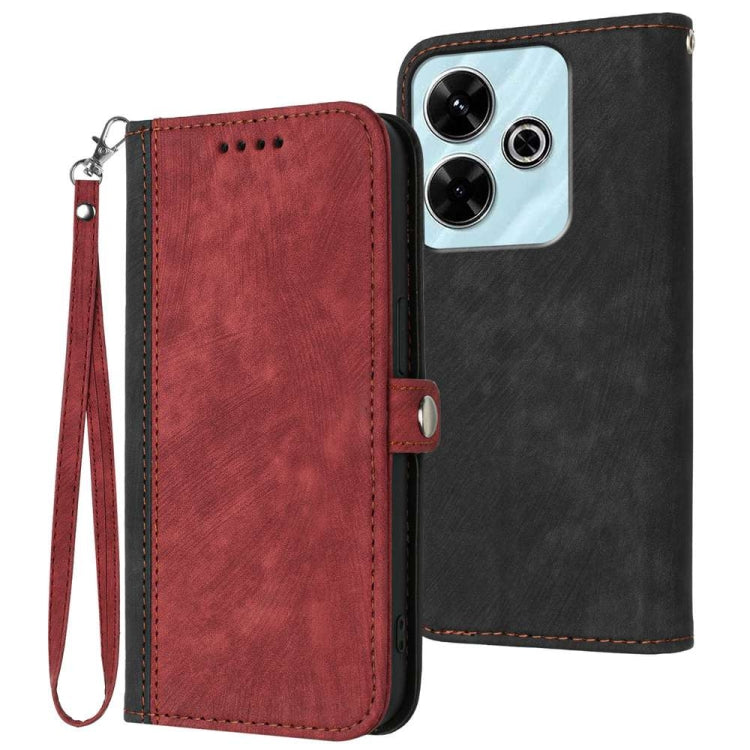 Side Buckle Double Fold Hand Strap Leather Phone Case, For Redmi Note 14 5G, For Redmi Note 14 Pro+ 5G, For Redmi Note 14 Pro 5G, For Redmi 13 4G, For Redmi Turbo 3 / Poco F6, For Redmi Note 13R Pro / X6 Neo, For Redmi Note 12 Turbo / Poco F5