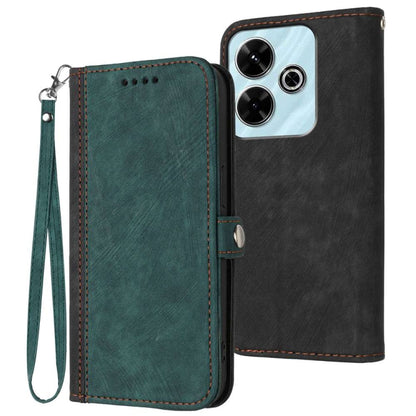 Side Buckle Double Fold Hand Strap Leather Phone Case, For Redmi Note 14 5G, For Redmi Note 14 Pro+ 5G, For Redmi Note 14 Pro 5G, For Redmi 13 4G, For Redmi Turbo 3 / Poco F6, For Redmi Note 13R Pro / X6 Neo, For Redmi Note 12 Turbo / Poco F5