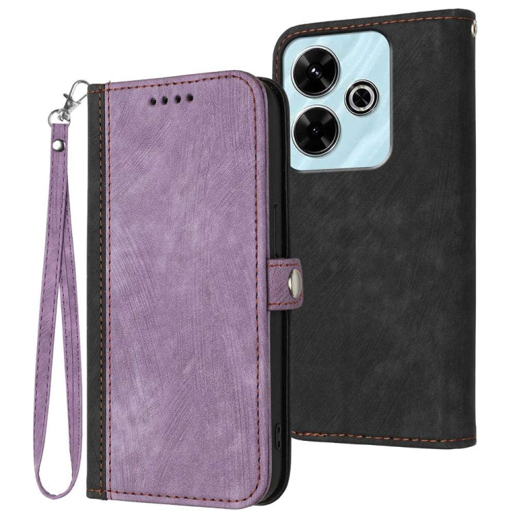 Side Buckle Double Fold Hand Strap Leather Phone Case, For Redmi Note 14 5G, For Redmi Note 14 Pro+ 5G, For Redmi Note 14 Pro 5G, For Redmi 13 4G, For Redmi Turbo 3 / Poco F6, For Redmi Note 13R Pro / X6 Neo, For Redmi Note 12 Turbo / Poco F5