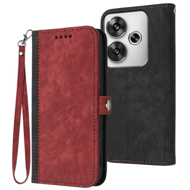 Side Buckle Double Fold Hand Strap Leather Phone Case, For Redmi Note 14 5G, For Redmi Note 14 Pro+ 5G, For Redmi Note 14 Pro 5G, For Redmi 13 4G, For Redmi Turbo 3 / Poco F6, For Redmi Note 13R Pro / X6 Neo, For Redmi Note 12 Turbo / Poco F5