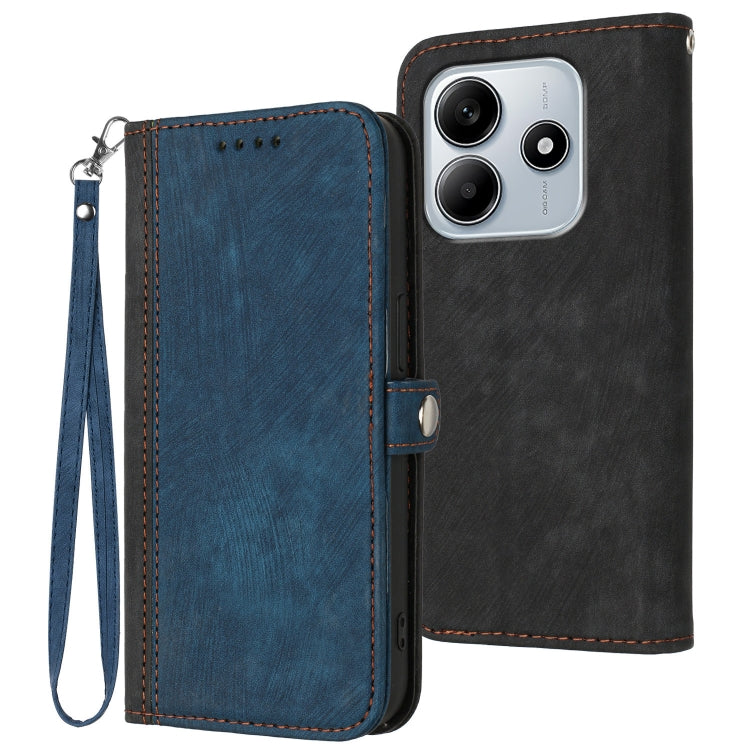 Side Buckle Double Fold Hand Strap Leather Phone Case, For Redmi Note 14 5G, For Redmi Note 14 Pro+ 5G, For Redmi Note 14 Pro 5G, For Redmi 13 4G, For Redmi Turbo 3 / Poco F6, For Redmi Note 13R Pro / X6 Neo, For Redmi Note 12 Turbo / Poco F5