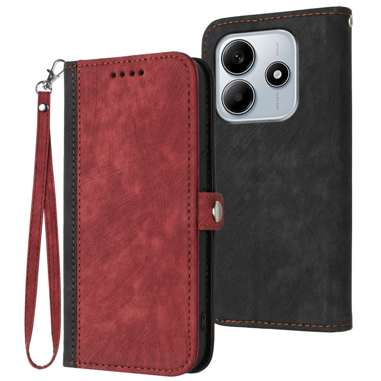 Side Buckle Double Fold Hand Strap Leather Phone Case, For Redmi Note 14 5G, For Redmi Note 14 Pro+ 5G, For Redmi Note 14 Pro 5G, For Redmi 13 4G, For Redmi Turbo 3 / Poco F6, For Redmi Note 13R Pro / X6 Neo, For Redmi Note 12 Turbo / Poco F5