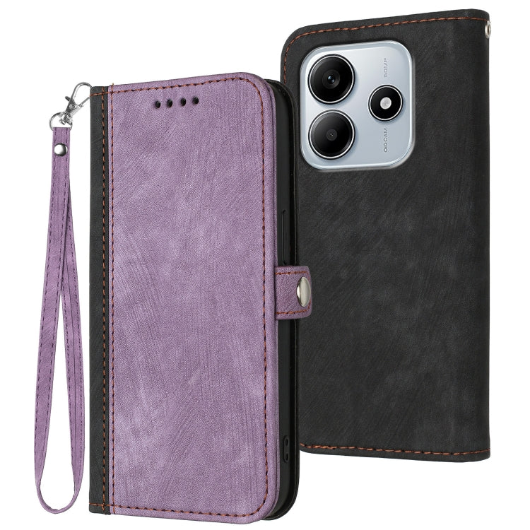 Side Buckle Double Fold Hand Strap Leather Phone Case, For Redmi Note 14 5G, For Redmi Note 14 Pro+ 5G, For Redmi Note 14 Pro 5G, For Redmi 13 4G, For Redmi Turbo 3 / Poco F6, For Redmi Note 13R Pro / X6 Neo, For Redmi Note 12 Turbo / Poco F5