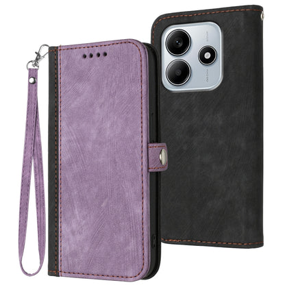 Side Buckle Double Fold Hand Strap Leather Phone Case, For Redmi Note 14 5G, For Redmi Note 14 Pro+ 5G, For Redmi Note 14 Pro 5G, For Redmi 13 4G, For Redmi Turbo 3 / Poco F6, For Redmi Note 13R Pro / X6 Neo, For Redmi Note 12 Turbo / Poco F5