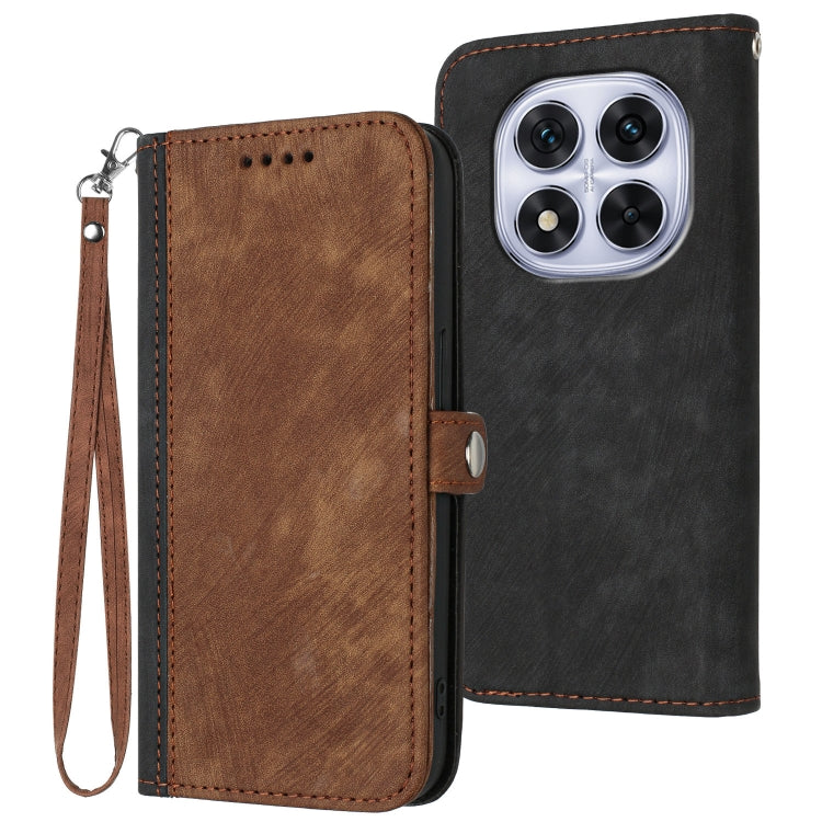 Side Buckle Double Fold Hand Strap Leather Phone Case, For Redmi Note 14 5G, For Redmi Note 14 Pro+ 5G, For Redmi Note 14 Pro 5G, For Redmi 13 4G, For Redmi Turbo 3 / Poco F6, For Redmi Note 13R Pro / X6 Neo, For Redmi Note 12 Turbo / Poco F5