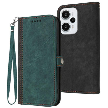 Side Buckle Double Fold Hand Strap Leather Phone Case, For Redmi Note 14 5G, For Redmi Note 14 Pro+ 5G, For Redmi Note 14 Pro 5G, For Redmi 13 4G, For Redmi Turbo 3 / Poco F6, For Redmi Note 13R Pro / X6 Neo, For Redmi Note 12 Turbo / Poco F5