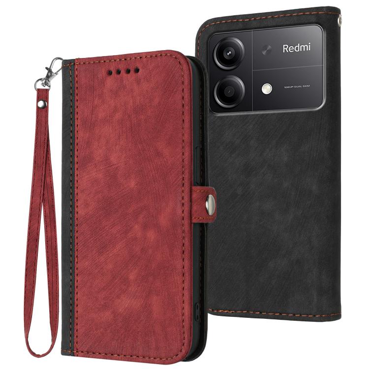 Side Buckle Double Fold Hand Strap Leather Phone Case, For Redmi Note 14 5G, For Redmi Note 14 Pro+ 5G, For Redmi Note 14 Pro 5G, For Redmi 13 4G, For Redmi Turbo 3 / Poco F6, For Redmi Note 13R Pro / X6 Neo, For Redmi Note 12 Turbo / Poco F5