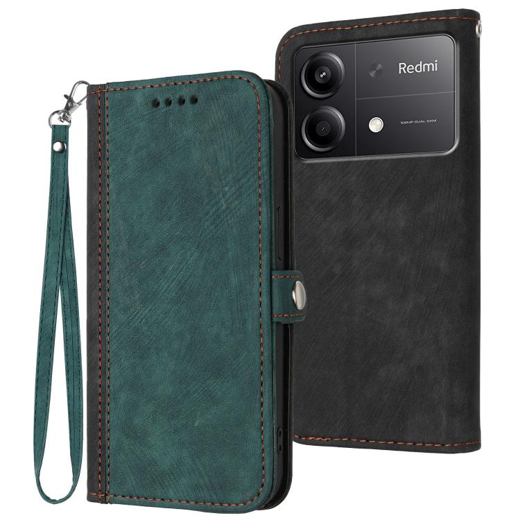 Side Buckle Double Fold Hand Strap Leather Phone Case, For Redmi Note 14 5G, For Redmi Note 14 Pro+ 5G, For Redmi Note 14 Pro 5G, For Redmi 13 4G, For Redmi Turbo 3 / Poco F6, For Redmi Note 13R Pro / X6 Neo, For Redmi Note 12 Turbo / Poco F5