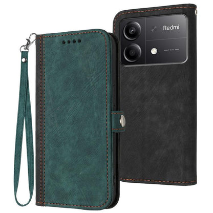 Side Buckle Double Fold Hand Strap Leather Phone Case, For Redmi Note 14 5G, For Redmi Note 14 Pro+ 5G, For Redmi Note 14 Pro 5G, For Redmi 13 4G, For Redmi Turbo 3 / Poco F6, For Redmi Note 13R Pro / X6 Neo, For Redmi Note 12 Turbo / Poco F5