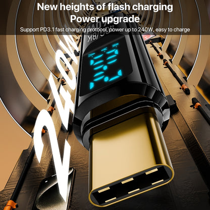 Type-C Male to Type-C Female 240W Full-featured Adapter with Digital Display