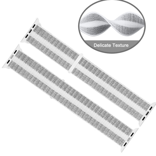 Nylon Loop Watchband, For Apple Watch Series 8&7 41mm / SE 2&6&SE&5&4 40mm / 3&2&1 38mm, For Apple Watch Ultra 49mm / Series 8&7 45mm / SE 2&6&SE&5&4 44mm / 3&2&1 42mm, For Apple Watch Series 7 45mm / 6 & SE & 5 & 4 44mm / 3 & 2 & 1 42mm               ...