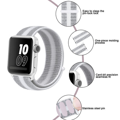 Nylon Loop Watchband, For Apple Watch Series 8&7 41mm / SE 2&6&SE&5&4 40mm / 3&2&1 38mm, For Apple Watch Ultra 49mm / Series 8&7 45mm / SE 2&6&SE&5&4 44mm / 3&2&1 42mm, For Apple Watch Series 7 45mm / 6 & SE & 5 & 4 44mm / 3 & 2 & 1 42mm               ...