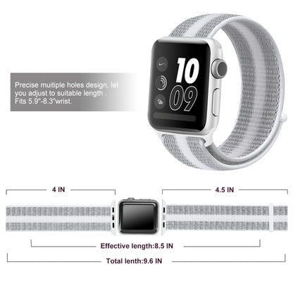 Nylon Loop Watchband, For Apple Watch Series 8&7 41mm / SE 2&6&SE&5&4 40mm / 3&2&1 38mm, For Apple Watch Ultra 49mm / Series 8&7 45mm / SE 2&6&SE&5&4 44mm / 3&2&1 42mm, For Apple Watch Series 7 45mm / 6 & SE & 5 & 4 44mm / 3 & 2 & 1 42mm               ...