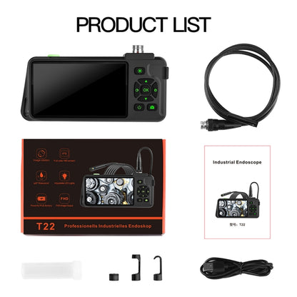 T22 4.5 inch IPS Color Screen 7.9mm Triple Camera Hard Cable Industrial Endoscope, 1m, 2m, 3.5m, 5m, 10m