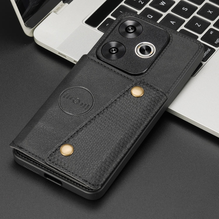 Double Buckle Card Slots Magnetic Phone Case, For Redmi Turbo 3