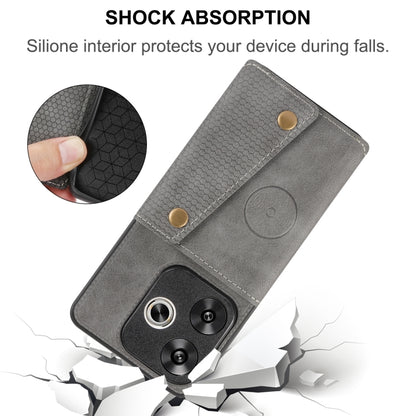 Double Buckle Card Slots Magnetic Phone Case, For Redmi Turbo 3