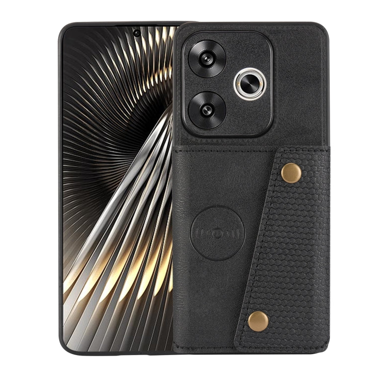Double Buckle Card Slots Magnetic Phone Case, For Redmi 14C 4G, For Redmi Turbo 3