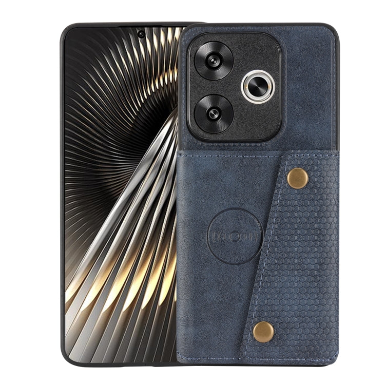 Double Buckle Card Slots Magnetic Phone Case, For Redmi 14C 4G, For Redmi Turbo 3