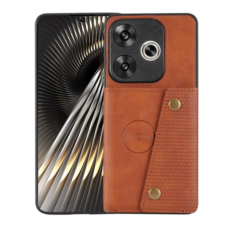 Double Buckle Card Slots Magnetic Phone Case, For Redmi 14C 4G, For Redmi Turbo 3