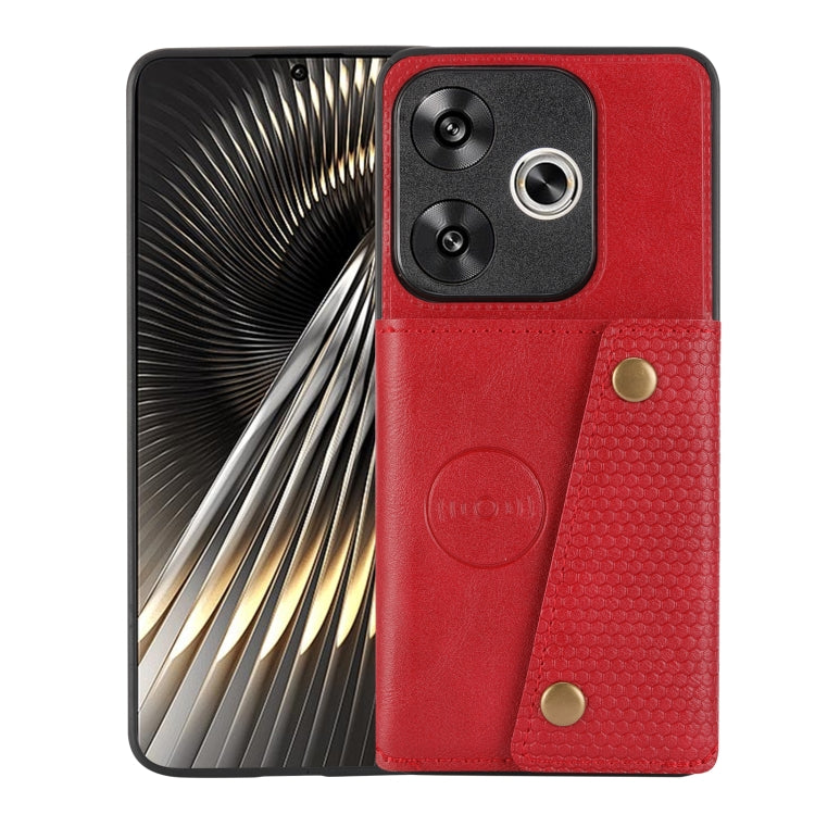Double Buckle Card Slots Magnetic Phone Case, For Redmi 14C 4G, For Redmi Turbo 3