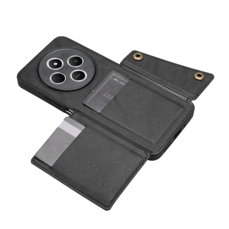 Double Buckle Card Slots Magnetic Phone Case, For Redmi 14C 4G, For Redmi Turbo 3