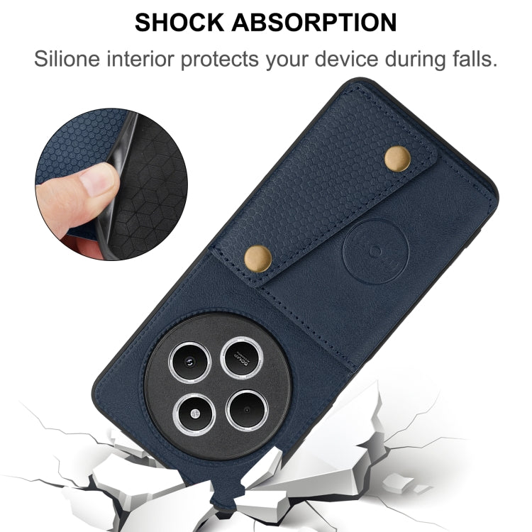 Double Buckle Card Slots Magnetic Phone Case, For Redmi 14C 4G, For Redmi Turbo 3