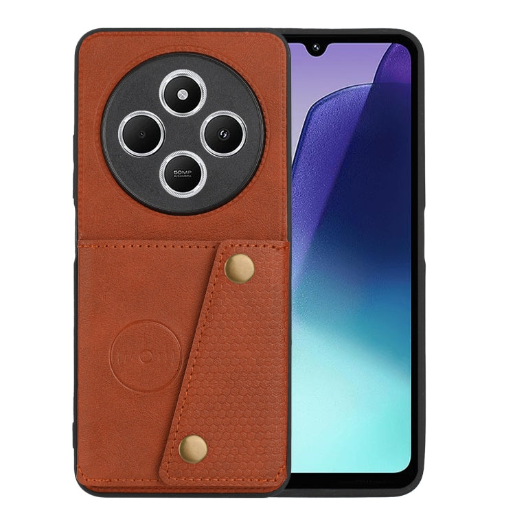 Double Buckle Card Slots Magnetic Phone Case, For Redmi 14C 4G, For Redmi Turbo 3