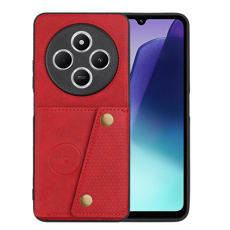 Double Buckle Card Slots Magnetic Phone Case, For Redmi 14C 4G, For Redmi Turbo 3