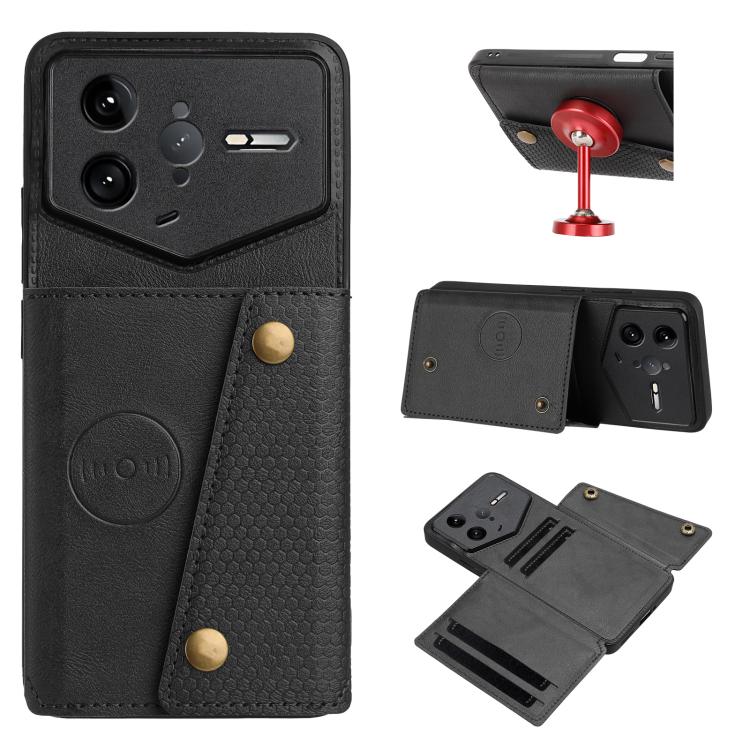 Double Buckle Card Slots Magnetic Phone Case, For Redmi 15a 5G Global, For Redmi K90 Pro Max/Poco F8 Ultra, For Redmi K90/Poco F8 Pro, For Redmi K90 Pro Max Champion Edition, For Redmi 15C 5G / 4G EU 173mm, For Redmi 15 5G Global / 4G SEA 169mm        ...