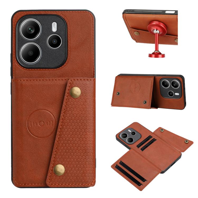 Double Buckle Card Slots Magnetic Phone Case, For Redmi 15a 5G Global, For Redmi K90 Pro Max/Poco F8 Ultra, For Redmi K90/Poco F8 Pro, For Redmi K90 Pro Max Champion Edition, For Redmi 15C 5G / 4G EU 173mm, For Redmi 15 5G Global / 4G SEA 169mm        ...