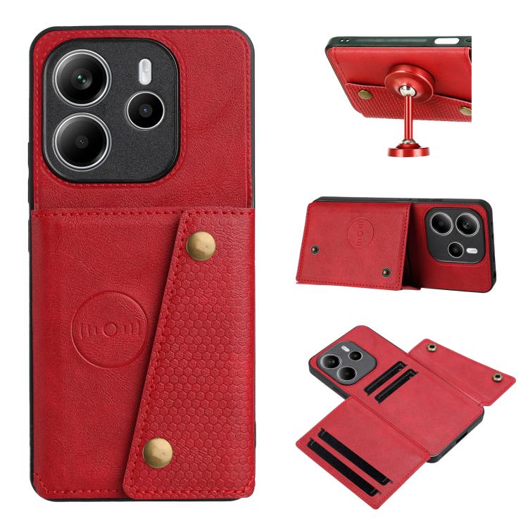 Double Buckle Card Slots Magnetic Phone Case, For Redmi 15a 5G Global, For Redmi K90 Pro Max/Poco F8 Ultra, For Redmi K90/Poco F8 Pro, For Redmi K90 Pro Max Champion Edition, For Redmi 15C 5G / 4G EU 173mm, For Redmi 15 5G Global / 4G SEA 169mm        ...