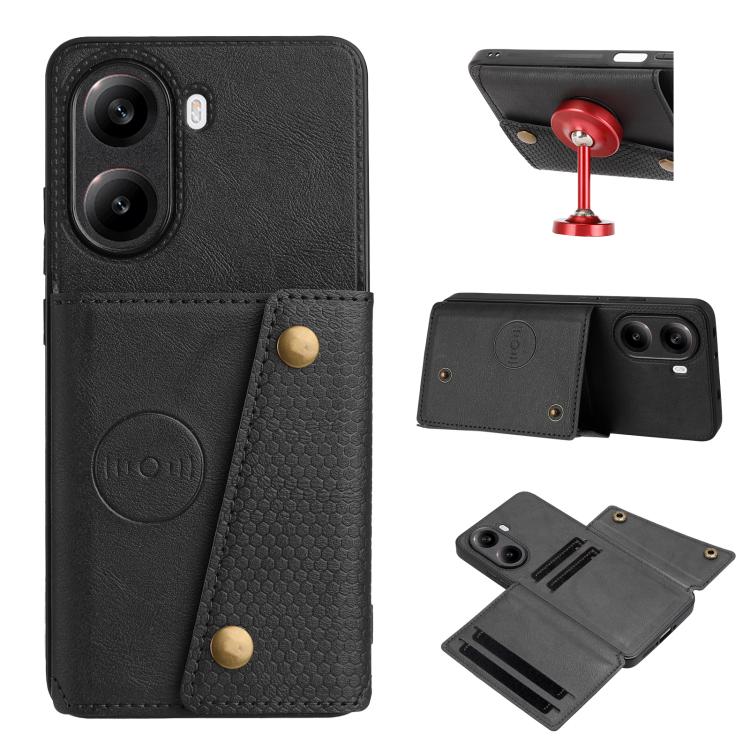 Double Buckle Card Slots Magnetic Phone Case, For Redmi 15a 5G Global, For Redmi K90 Pro Max/Poco F8 Ultra, For Redmi K90/Poco F8 Pro, For Redmi K90 Pro Max Champion Edition, For Redmi 15C 5G / 4G EU 173mm, For Redmi 15 5G Global / 4G SEA 169mm        ...