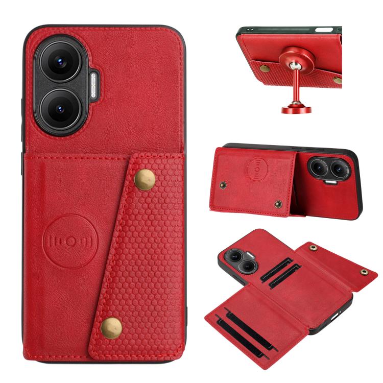 Double Buckle Card Slots Magnetic Phone Case, For Redmi 15a 5G Global, For Redmi K90 Pro Max/Poco F8 Ultra, For Redmi K90/Poco F8 Pro, For Redmi K90 Pro Max Champion Edition, For Redmi 15C 5G / 4G EU 173mm, For Redmi 15 5G Global / 4G SEA 169mm        ...