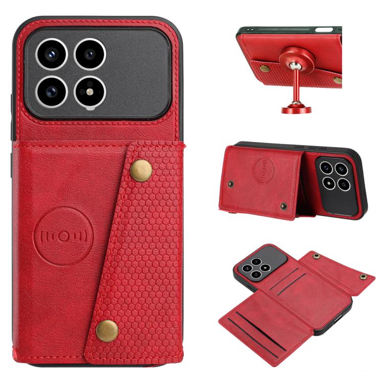 Double Buckle Card Slots Magnetic Phone Case, For Redmi 15a 5G Global, For Redmi K90 Pro Max/Poco F8 Ultra, For Redmi K90/Poco F8 Pro, For Redmi K90 Pro Max Champion Edition, For Redmi 15C 5G / 4G EU 173mm, For Redmi 15 5G Global / 4G SEA 169mm        ...