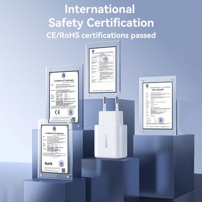 JOYROOM JR-TCF20 PD20W Type-C Port Charger Kit with Type-C to 8 Pin Cable, EU Plug +  Type-C to 8 Pin Cable