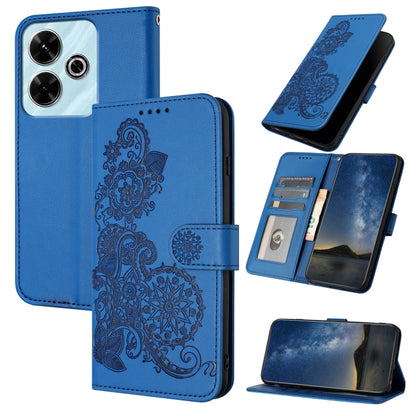 Datura Flower Embossed Flip Leather Phone Case, For Redmi Note 14 Pro 4G, For Redmi Note 14 4G 163.25mm, For Redmi Note 14 5G, For Redmi Note 14 Pro+ 5G, For Redmi Note 14 Pro 5G, For Redmi 13 4G, For Redmi Turbo 3 / Poco F6                            ...